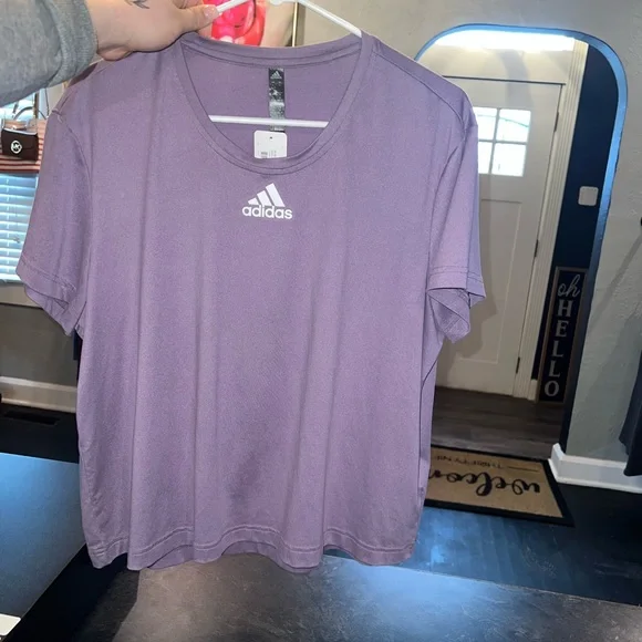 adidas Purple Dri Fit Tee - Picture 2 of 9